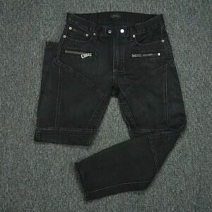 Polo Ralph Lauren Jeans Womens 28 Black Moto Biker Ankle Zip Pockets